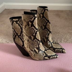 snake print cowboy boots French connection